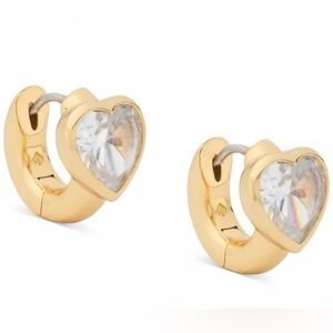 NWT! Kate Spade Small Heart Huggie Hoop Earrings
